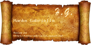 Hanke Gabriella névjegykártya